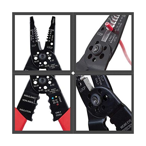 WGGE WG-015 Professional 8-inch Wire Stripper/wire crimping tool, Wire Cutter,