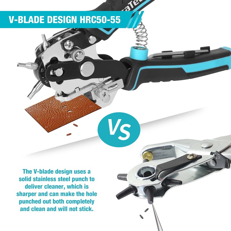 DURATECH Leather Hole Punch, Heavy Duty Belt Hole Punch Plier