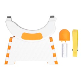 Foldable Toddler Toilet with Cleaning Bag Portable Car Baby Potty Chair for Indoor and Outdoor Orange Hard Pad
