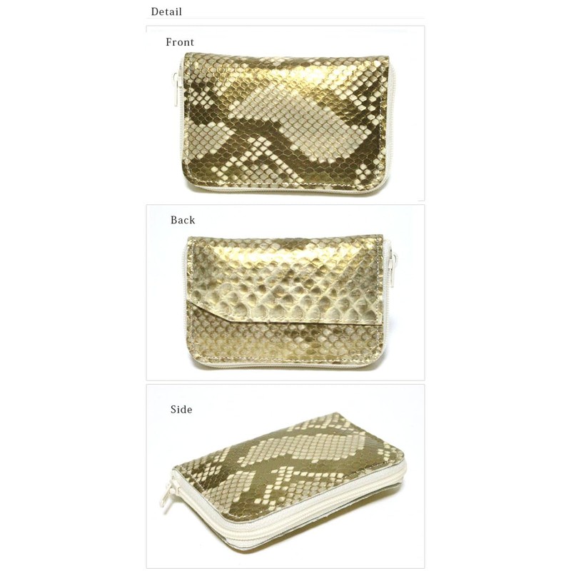 Berkut Thin Gold Dyed Diamond Python Coin Purse, YKK Coin