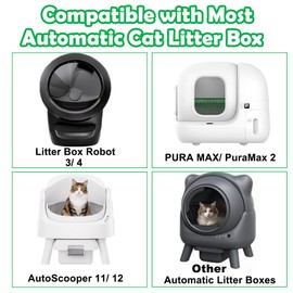 SZEE 120 Count 2X Thicker Heavy-Duty Automatic Cat Litter Box Bags Liners Compatible with Litter Box Robot 3/4, Self-Cleaning Replacement Litter Box Liners with Drawstring Handles, Easy-Tear