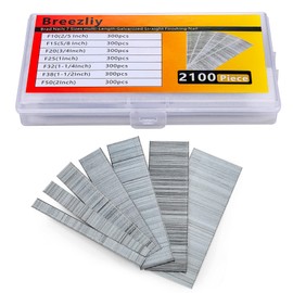 Breezliy 2100 PCS Brad Nails 7 Sizes multi-Length Galvanized Straight Finishing Nail,Each specification has an independent sponge anti-collision packaging