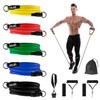 QWORK® 5Pcs Resistance Bands Set, 150LB/68kg Strength, with 2 Foam