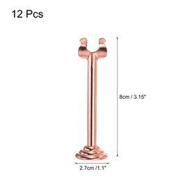 MECCANIXITY 12pcs Rose Gold Table Number Holders, 3.15 Inch Place Card Holders with Large Base for Secure Support