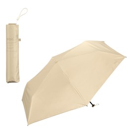 [2025] Wpc. Parasol Light Darkening Lightweight Plain Slim Beige <100% Light Shading Ratio / 100% UV Reduction / UPF 50+/Heat Blocking/Rain / Rain / Sun / Rain / Folding Umbrella, Ribs, 23.6 inches