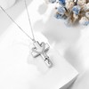 SHEAISRS Cremation Jewelry for Ashes Necklace Cross Urn Necklace with