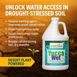 Yucca Wet - Wetting Agent - Surfactant - Liquid Yucca All Natural Extract for Plants, Lawns - Aeration Soil Loosener & Lawn Fertilizer - 1 Gallon Concentrate