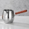 Turkish Coffee Pot 20oz/600ml with Wooden Handle, 18/8 Stainless Steel,