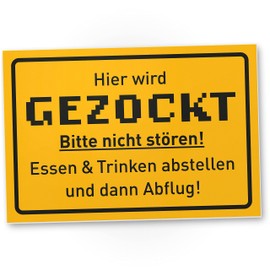DankeDir! Hier wird gezockt Sign - Party Decoration Gamer Gift Idea Decoration Playroom Student Door Sign Room Party - Teenager Gift Gamer Birthday Gift Decoration Teenagers