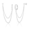 HZYKDWD Chain Earrings for Women - 925 Sterling Silver Four