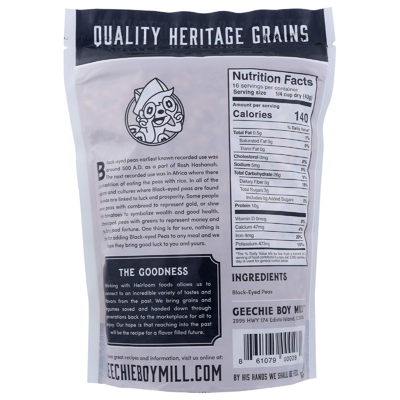Geechie Boy Mill, Peas Black Eyed, 24 Ounce