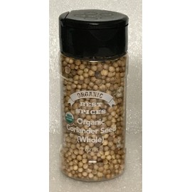 Best Spices Organic Coriander Seed (whole) 1.1 oz (31g) USDA and CCOF certified and packed in USA