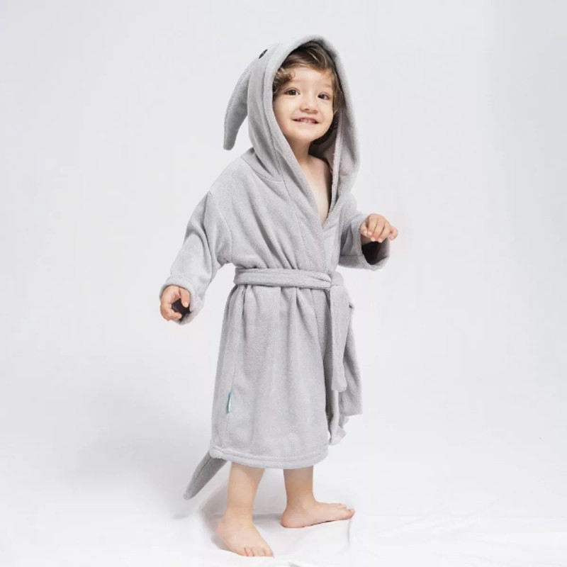 Chiqui Mundo Bata Batita Baño Bebe Niño Toalla Tiburon 1-2