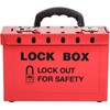 WUWEOT Group Lock Box, Red Portable Lockout Tagout Box Loto