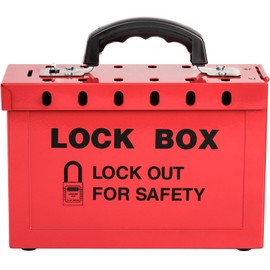 WUWEOT Group Lock Box, Red Portable Lockout Tagout Box Loto Box, Group Safety Lock Box, Padlock Box with 12 Locking Holes for LOTO Procedures
