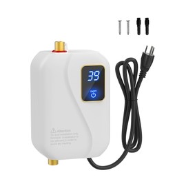 Tankless Water Heater Electric 3000W Instant Water Heater Under Sink 110V, Portable, On Demand Hot, Small, with Digital Display, for Kitchen