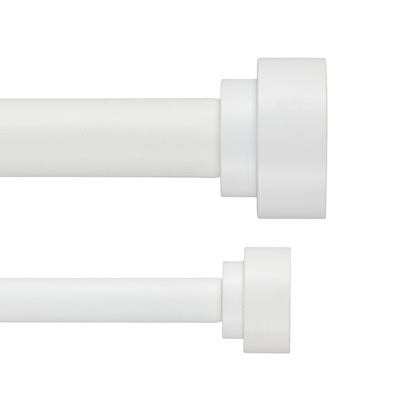 Heavy Duty Double Curtain Rods with Cylindrical Cap Finials -
