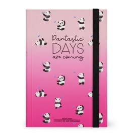 Legami - Panda Weekly Planner 2024-2025, 16 Months, Medium, Travel Diary from September 2024 to December 2025, Elastic Closure, FSC Certified Paper, Monthly Planner, 12 x 18 cm, Pantastic