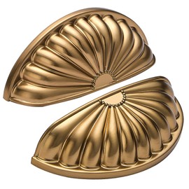 HARPOON 6 Pack Bin Cup Drawer Handle Pull Cabinet Hardware,Kitchen Cabinet Pulls,3 inch Hole Center Champagne Gold