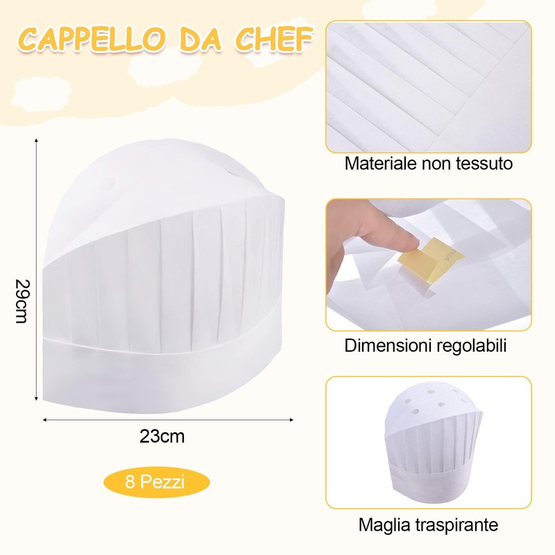 ZYKORT 8 Pieces Kids Aprons and 8 Pieces Kids Chef