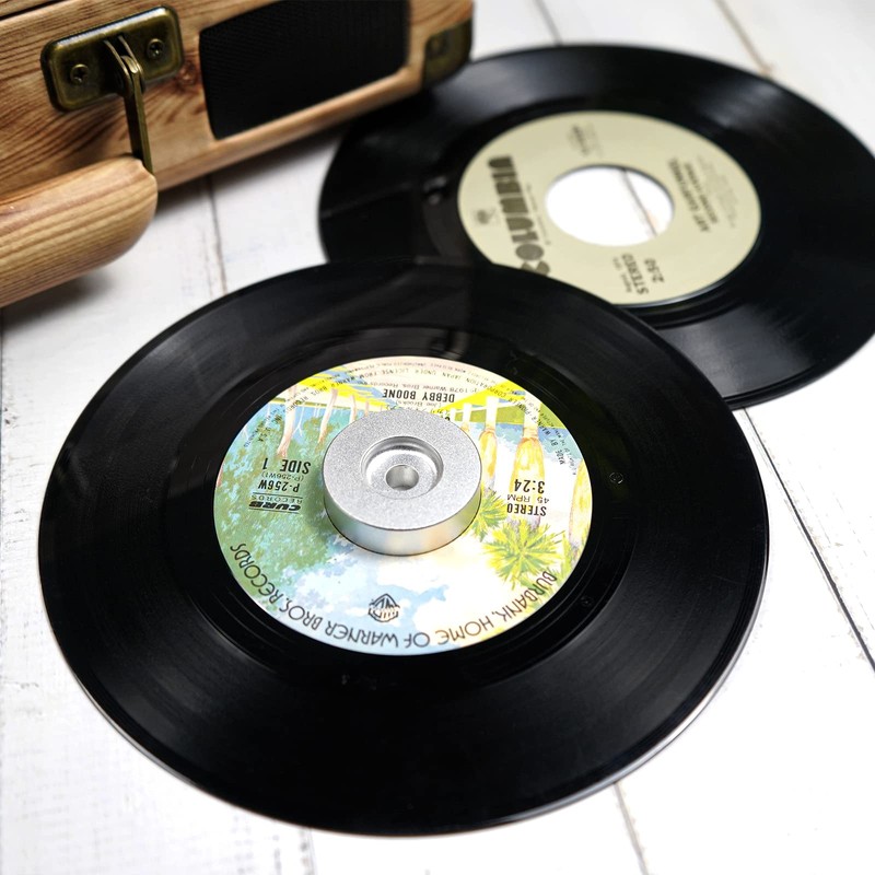 sdroceRyaM 45 RPM Adapter, 7 Inch Vinyl Record Solid Aluminum