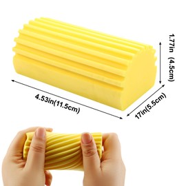 Adyoney 4-Pack Cleaning Sponge Brush Set - Suitable for Kitchen and Car Window Cleaning,Mirrors, Window Track Grooves - Multi-Functional Cleaning Products That are Efficient Cleaning Tools(Yellow)