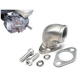 Predator 301cc, predator 420cc, GX Honda 240 & 390 Stainless steel elbow exhaust port : Predator 301, 420. Honda GX 240, 270, 390.