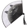 Black Cat Folding Fan - Cartoon Cat Handheld Bamboo Silk