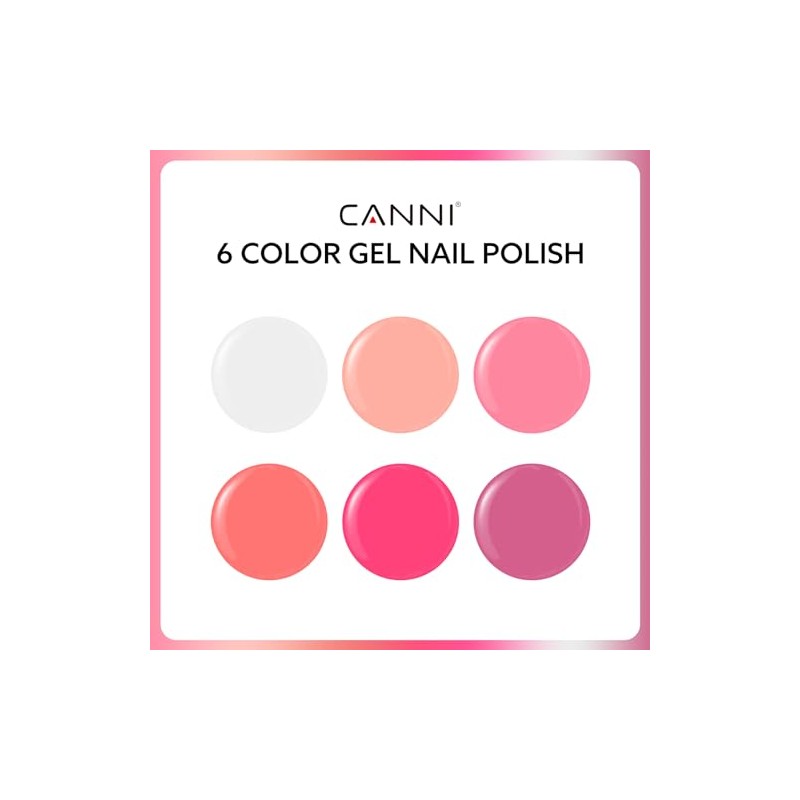 CANNI- SET DE ESMALTES DE UÑAS EN GEL ROSADO DE