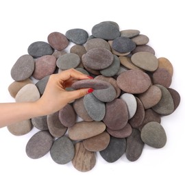 ROCART 100PCS Extra Large 2.25-4.05" Flat Rocks for Painting, Smooth River Rocks Painting Supplies for Kindness Stones, Arts and Crafts, Decoration