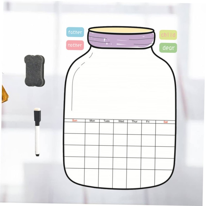 STOBOK Creative Erasable Fridge Reminder Board Magnet Sticker with Pen