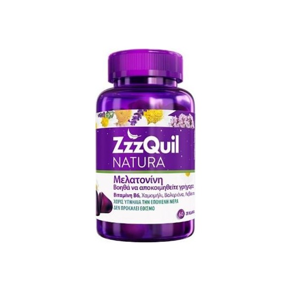 ZzzQuil Natura Dietary Supplement for Sleep Disorders With Melatonin 60 Gummies
