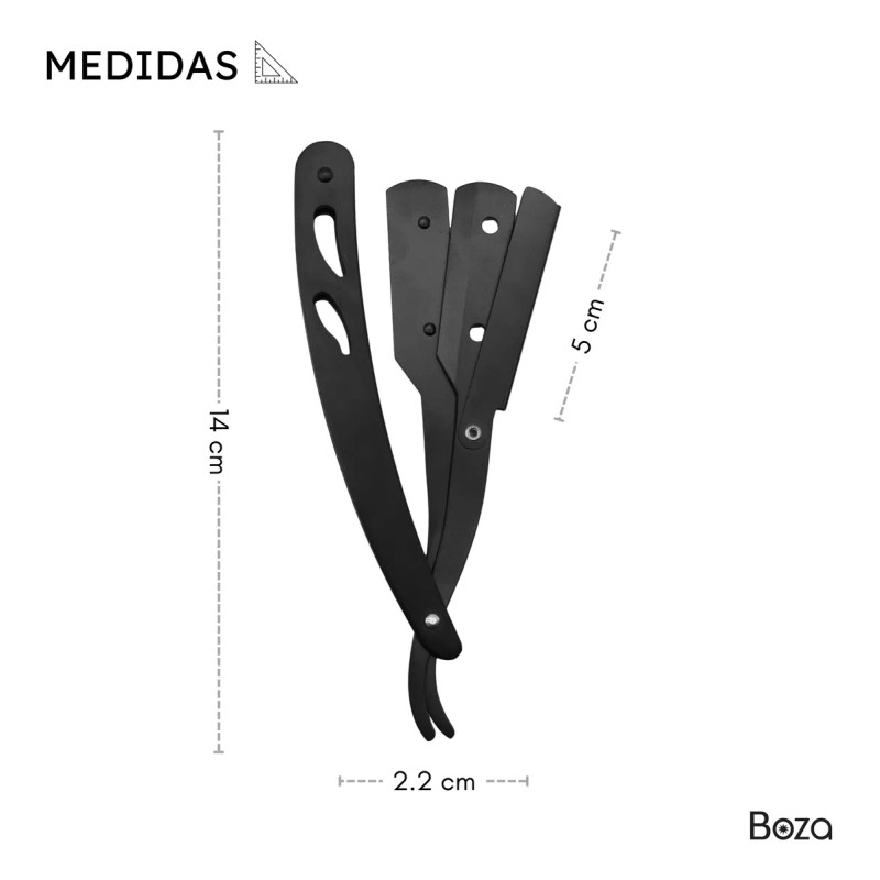 Boza Porta Navaja Barbero Acero Inox Negra Peluquero Uso Propio