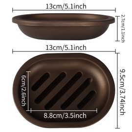 Topsky 2 Pcs Soap Dish for Shower, Double Layer Draining Soap Box with Drip Tray, Plastic - Bronze