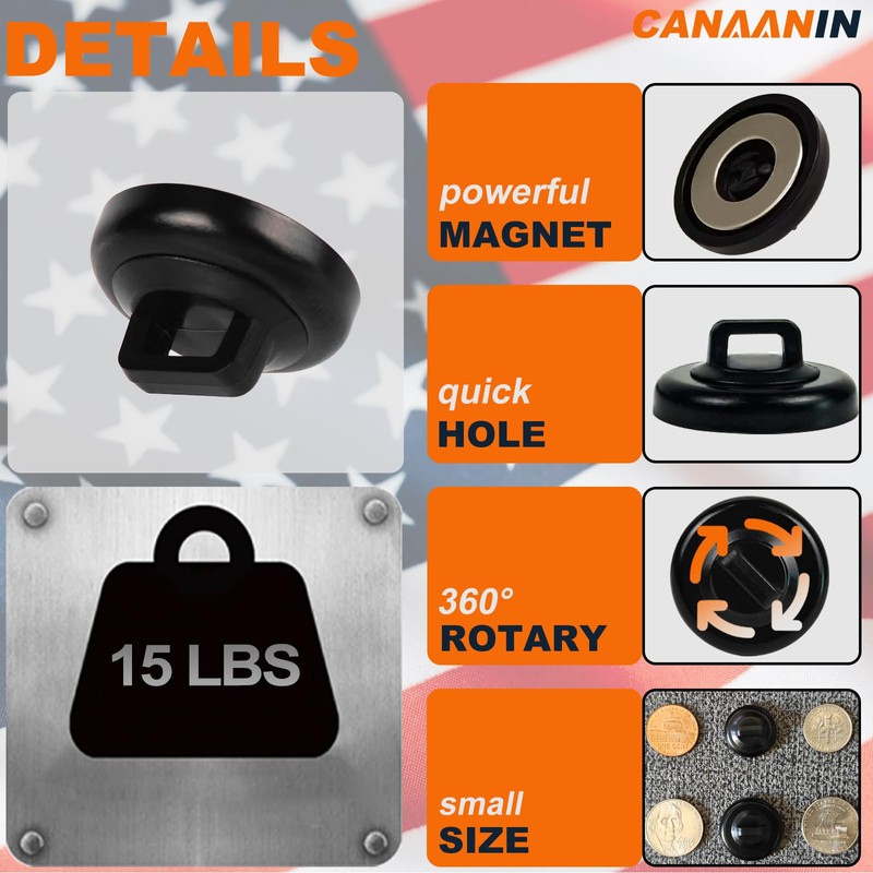 CANAANIN Magnet Zip Tie Mount Clips Magnetic Zip Ties Mount
