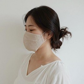 Korean Linen Fabric Mask for Summer - Breathable and Comfortable 4-Color Grey