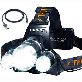 TDC Head Lamp Led Rechargeable Super Bright - USB-C Headlamp for Adults - Head Lights for Forehead - 1080 Lumen Head Flashlight - 10HR Battery for Hardhat, Camping, Hunting, Work