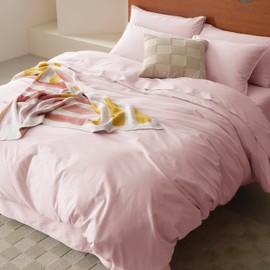 Double Stitch 100% Organic Cotton Duvet Cover - Soft 3 Piece Bedding Set Queen Size, 300 TC Luxury Hotel Sateen Weave, GOTS Certified Long Staple Cotton, Made in India, Sepia Rose