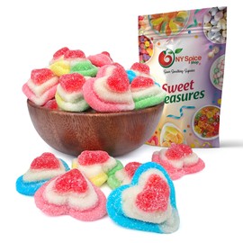 NY Spice Shop Triple Heart Shaped Gummies Valentines Day Gifts - 8 Ounce Love Gummy Hearts Valentines Candy - Heart Gummy Candy for Valentines Gift Basket - Candy Variety Pack Valentines Snacks
