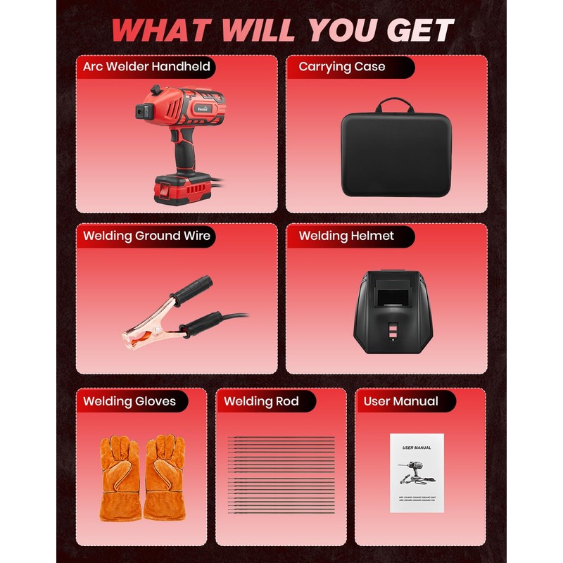 Sakertool Portable Welding Machine Electric: IGBT Handheld Welder with 5