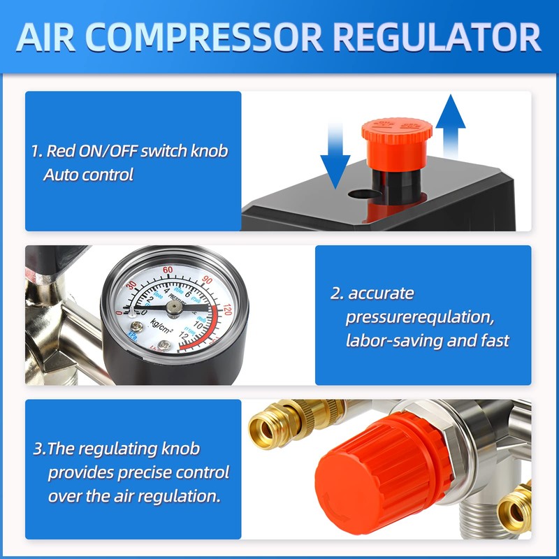 MEANLIN MEASURE Air Compressor Pressure Switch Control Valve 90-120 PSI