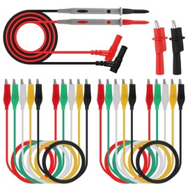 UMLIFE 1000V 20A multimeter Leads & 2PC 1000V 10A Crocodile Clips Multimeter Test Leads & 10 Pieces and 5 Colors Test Lead Set & Alligator Clips,20.5 inches / 22 AWG Copper Wire