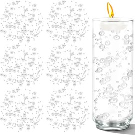 100 PCS Artificial Floating Beads for Centerpieces Vases, White 8+3mm String Beads for Wedding Party Faux Pearl String for Decorating, String Pearls for Crafts Vase Filler