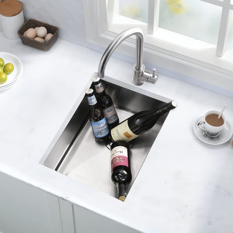 Hovheir 12x16 Inch Undermount Bar Sink - 16 Gauge Stainless