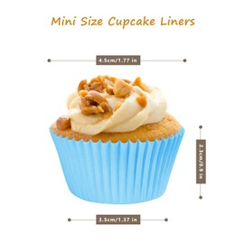 SKIDEC Rainbow Mini Cupcake Liners 400 Count Colorful Muffin Paper Baking Cups Food Grade Disposable Cupcake Wrappers