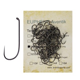 EUPHENG100pc Tenkara Hook Fly Fishing Hook Catch&Release Dry Wet Nymph Assortment Competition Hook (#10, Tenkara Fly hook-9221)