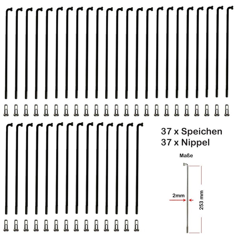 37 Pieces Spokes 253 mm Spokes Black Frame 2 mm