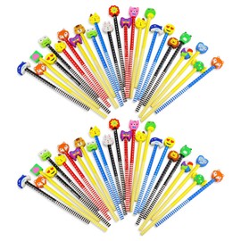 Pencil and Rubber Set 50Pcs Cartoon Cute Eraser Topper Pencils for Kids, Class Gifts for students, Party Favours Bag Filler Birthday Xmas for Boys and Girls
