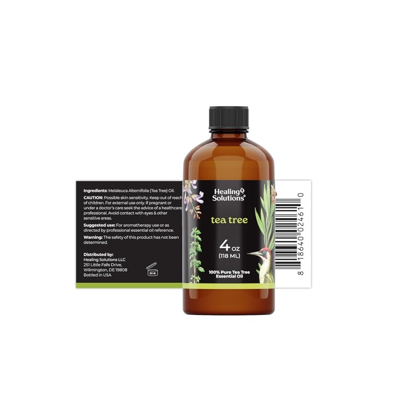 Healing Solutions Tea Tree Essential Oil - 4 Fluid Ounces