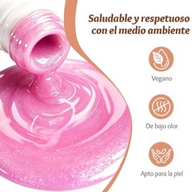 Cherimoya Esmalte Glitter en Gel Brillos Multicolor para Uñas 15ml | Amplia Gama de Colores Gel Polish Color Soak Off UV LED Alta Pigmentación Brillo 